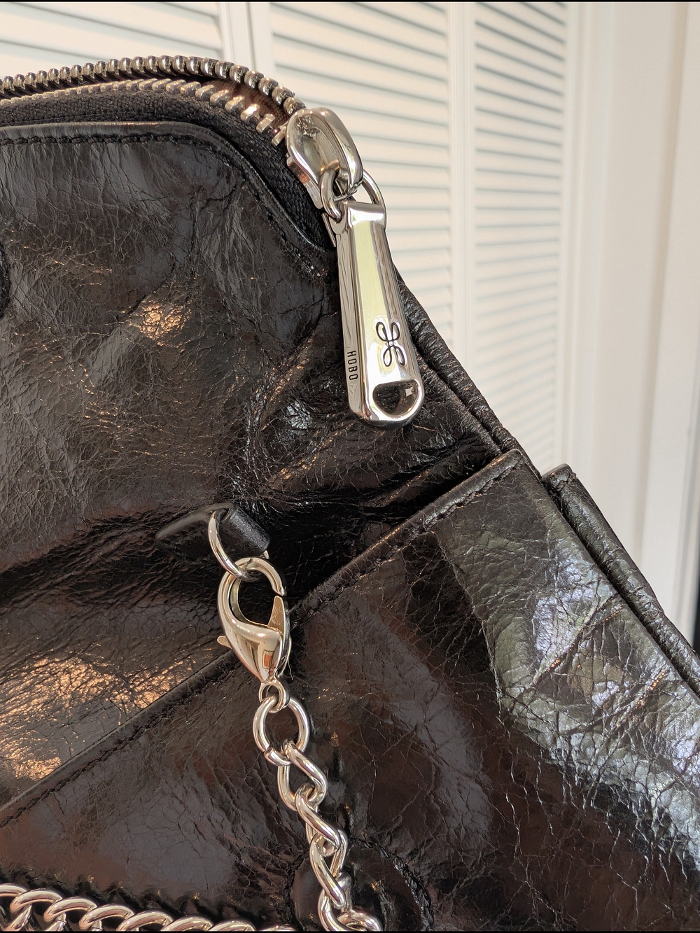 HOBO Daria Black Leather Convertible Shoulder Crossbody And Clutch Evening Bag - Picture 8 of 13